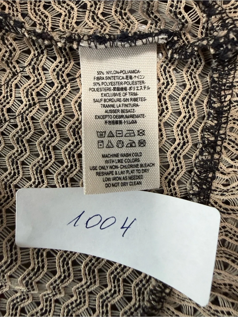 Free People Women’s M Crochet Lace Peplum Top Open Back Boho Black Beige